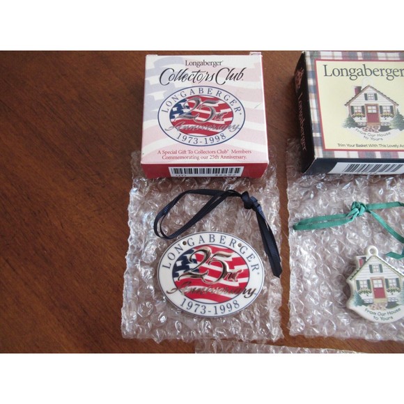 Lot of 5x Longaberger Baskets Tie-On 1996-2001 Cottage Gate Mothers Day 25th - Picture 2 of 12